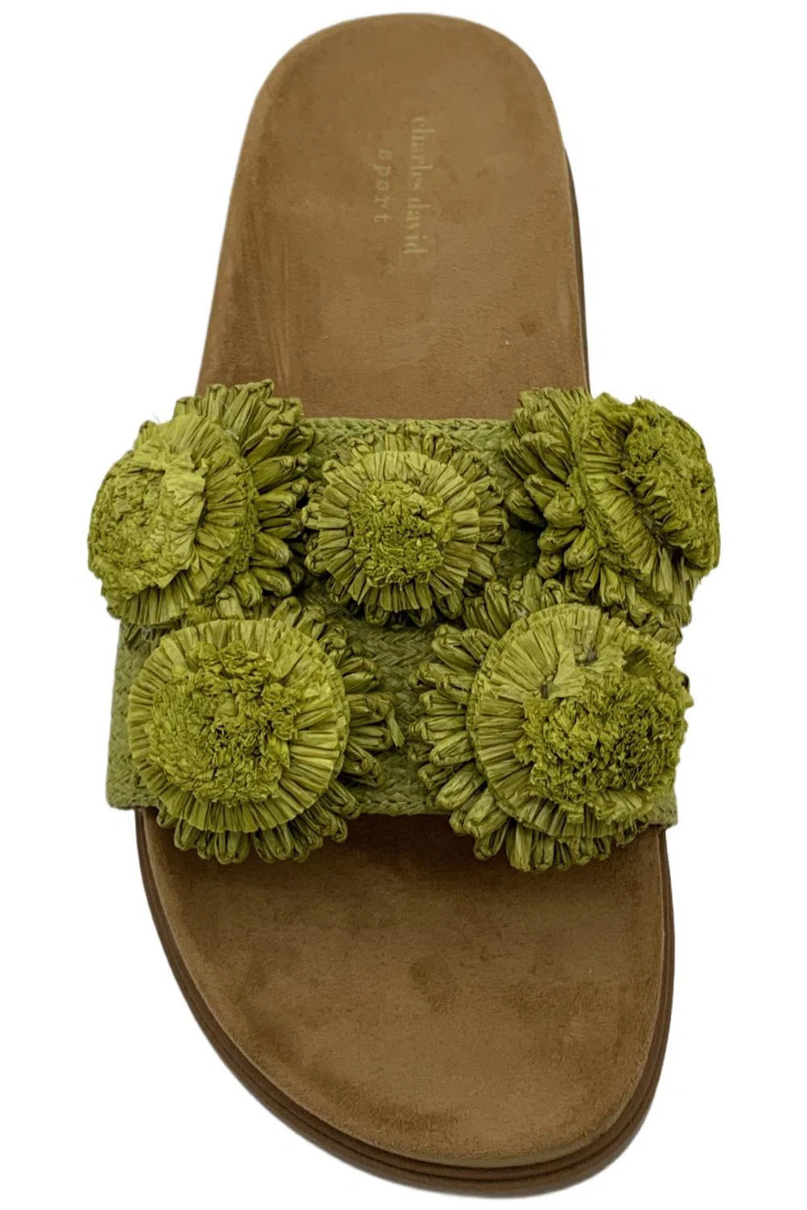 Charles by Charles David Palms Pompom Slide Sandal Green - Medium - Picture 2 of 3